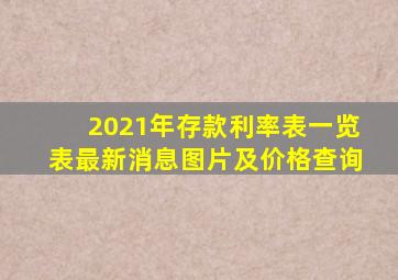 2021年存款利率表一览表最新消息图片及价格查询