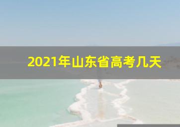 2021年山东省高考几天