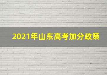 2021年山东高考加分政策