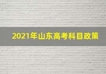 2021年山东高考科目政策