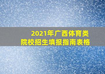 2021年广西体育类院校招生填报指南表格