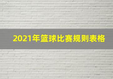 2021年篮球比赛规则表格