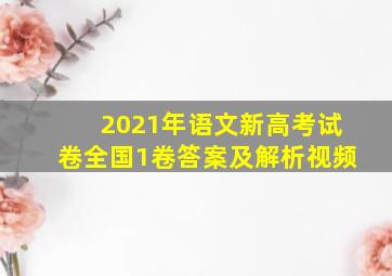 2021年语文新高考试卷全国1卷答案及解析视频