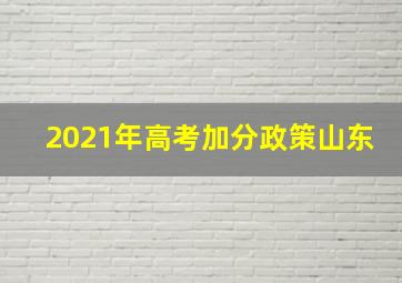 2021年高考加分政策山东