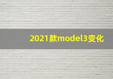 2021款model3变化