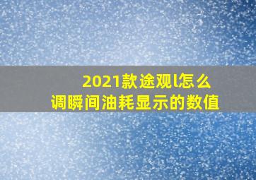 2021款途观l怎么调瞬间油耗显示的数值