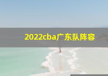 2022cba广东队阵容