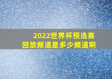 2022世界杯预选赛回放频道是多少频道啊