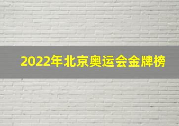 2022年北京奥运会金牌榜