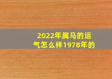 2022年属马的运气怎么样1978年的