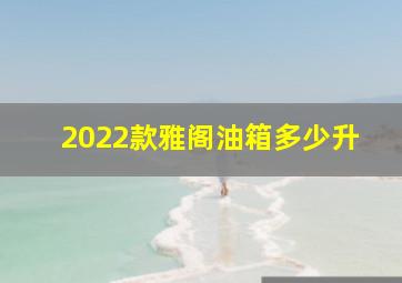 2022款雅阁油箱多少升