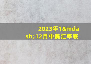 2023年1—12月中美汇率表