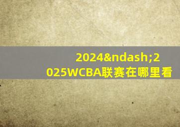 2024–2025WCBA联赛在哪里看