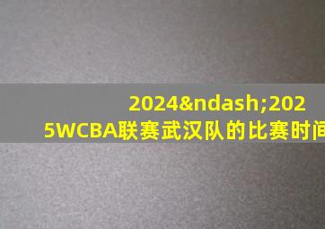 2024–2025WCBA联赛武汉队的比赛时间