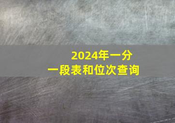 2024年一分一段表和位次查询