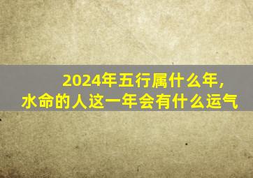 2024年五行属什么年,水命的人这一年会有什么运气