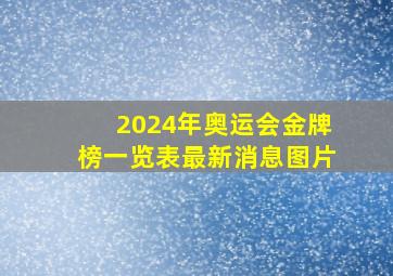 2024年奥运会金牌榜一览表最新消息图片