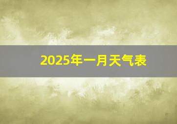 2025年一月天气表