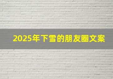 2025年下雪的朋友圈文案