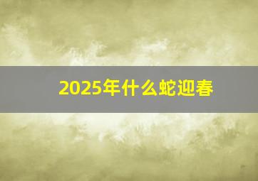 2025年什么蛇迎春