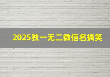 2025独一无二微信名搞笑