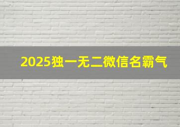 2025独一无二微信名霸气