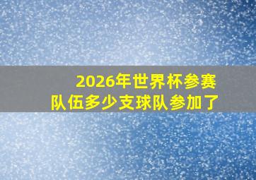 2026年世界杯参赛队伍多少支球队参加了