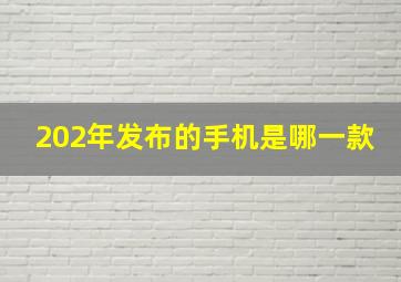 202年发布的手机是哪一款