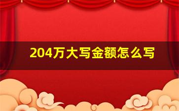 204万大写金额怎么写