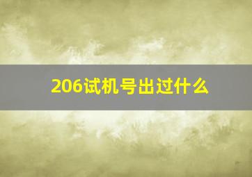 206试机号出过什么