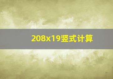 208x19竖式计算