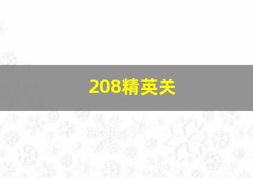 208精英关