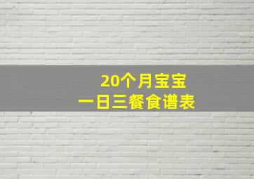 20个月宝宝一日三餐食谱表