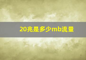 20兆是多少mb流量