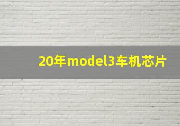 20年model3车机芯片