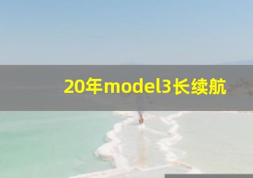 20年model3长续航