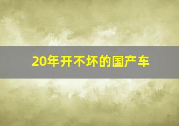 20年开不坏的国产车