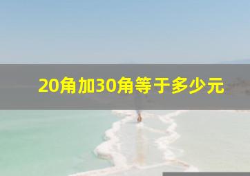 20角加30角等于多少元