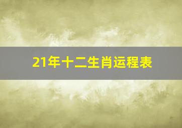 21年十二生肖运程表