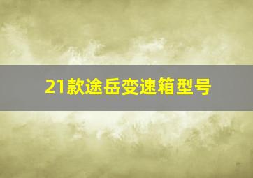 21款途岳变速箱型号