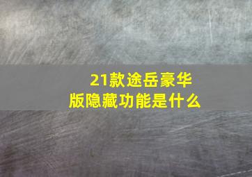 21款途岳豪华版隐藏功能是什么