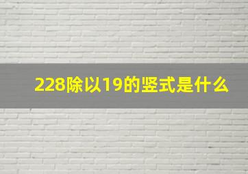 228除以19的竖式是什么