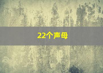 22个声母