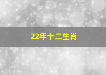 22年十二生肖