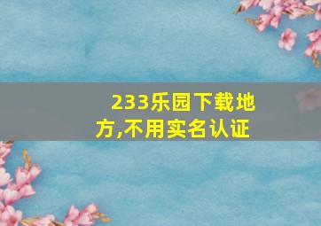 233乐园下载地方,不用实名认证