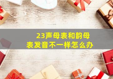 23声母表和韵母表发音不一样怎么办