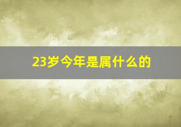 23岁今年是属什么的