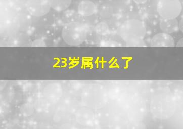 23岁属什么了