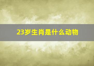 23岁生肖是什么动物