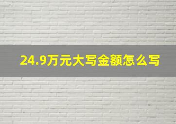 24.9万元大写金额怎么写